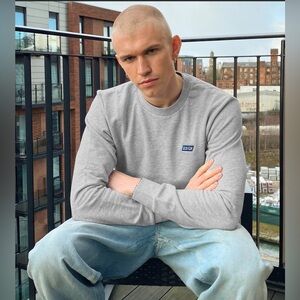 Scotch & Soda Light Gray Crewneck Sweater Classic Streetstyle